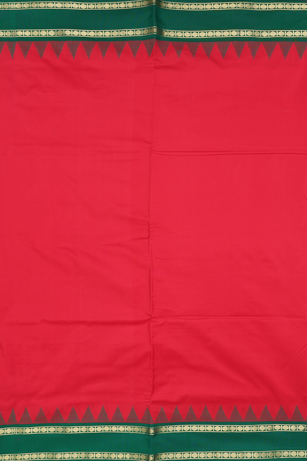 Nine Yards Silk Saree In Crimson Red With Contrast Border