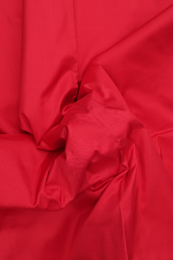 Nine Yards Silk Saree In Crimson Red With Contrast Border