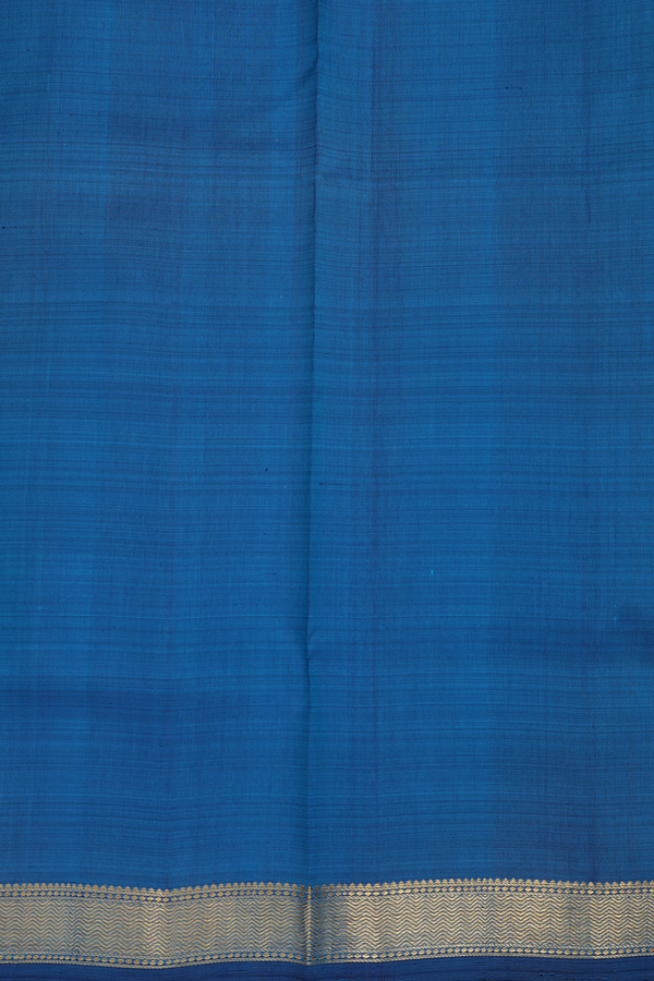 Nine Yards Silk Saree In Deep Sky Blue With Chakram Buttas