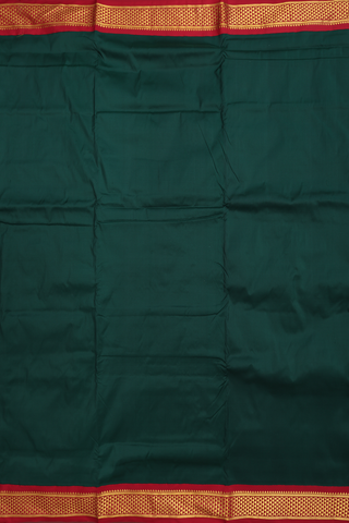 Nine Yards Silk Saree In Forest Green With Arai Maadam Border
