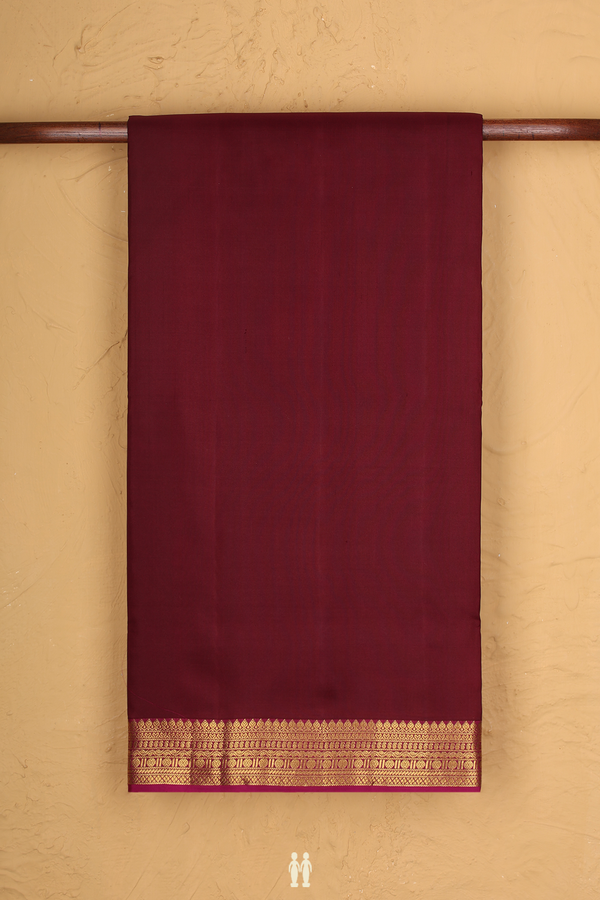 Nine Yards Silk Saree In Maroon With Zari Border