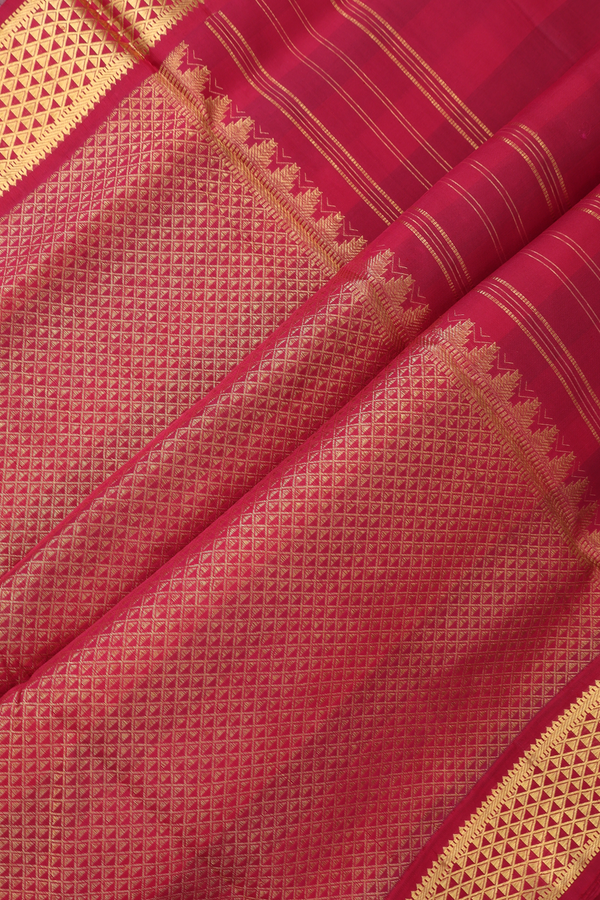 Nine Yards Silk Saree In Multicolor With Checks Design
