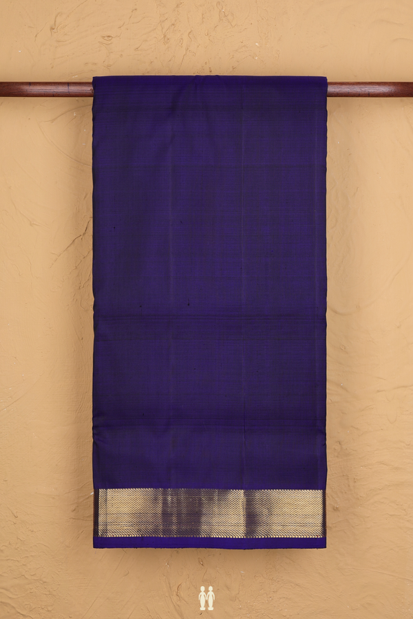 Nine Yards Silk Saree In Navy Blue With Twill Weave Border