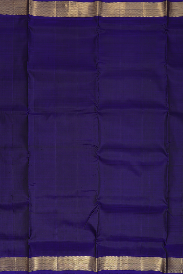 Nine Yards Silk Saree In Navy Blue With Twill Weave Border