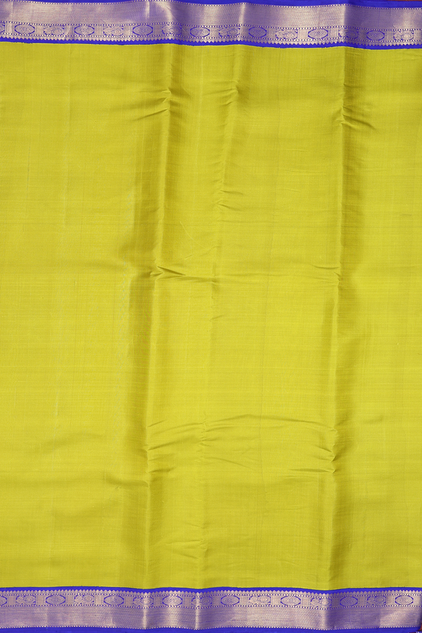 Nine Yards Silk Saree In Pear Green With Twill Weave Border