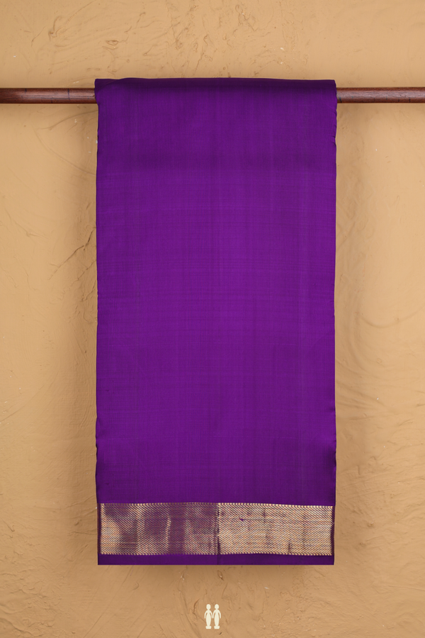 Nine Yards Silk Saree In Purple With Twill Weave Border