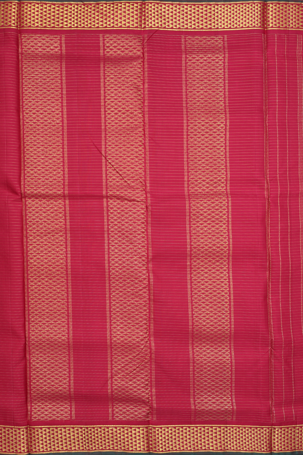 Nine Yards Silk Saree In Red With Checks Design