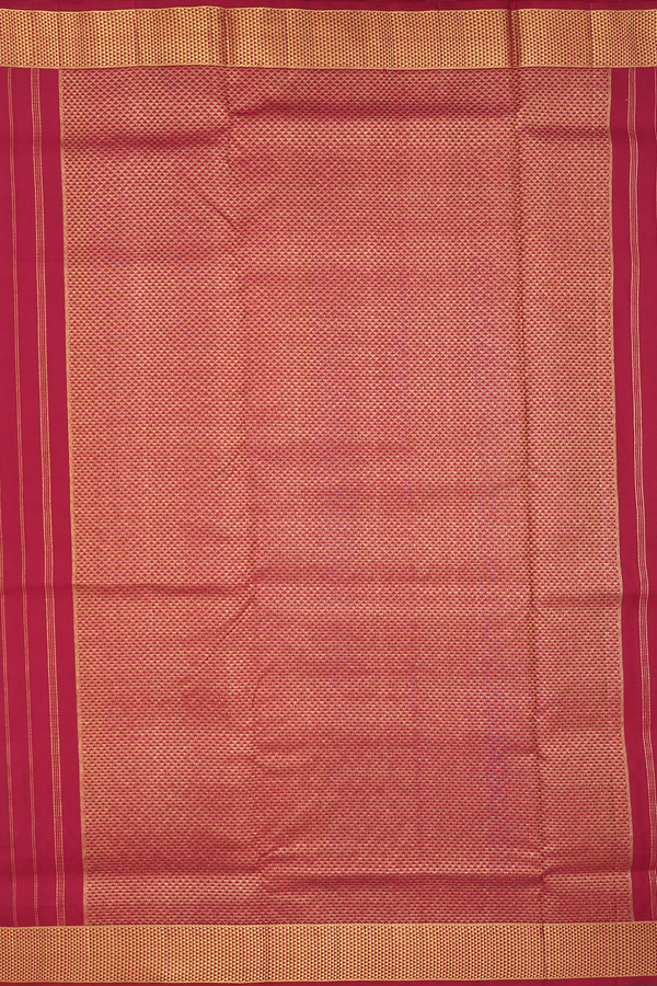 Nine Yards Silk Saree In Red With Checks Design