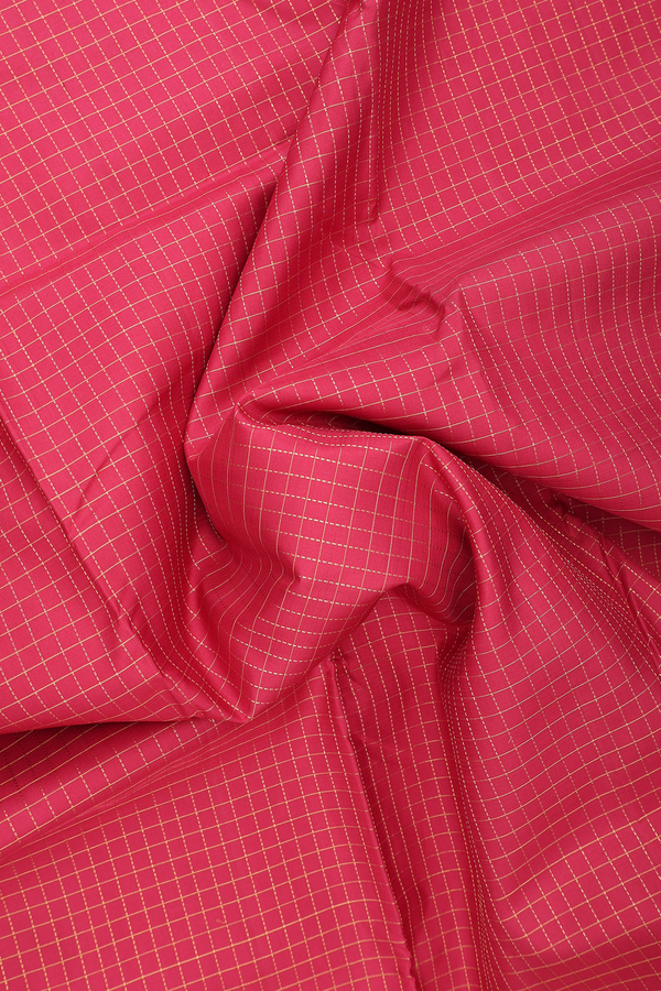 Nine Yards Silk Saree In Red With Checks Design