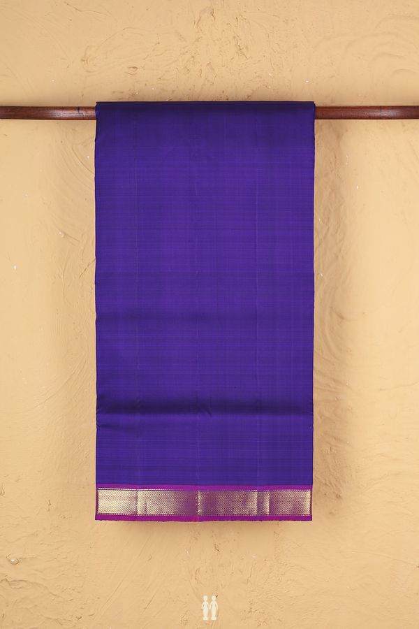 Nine Yards Silk Saree In Royal Blue With Contrast Border