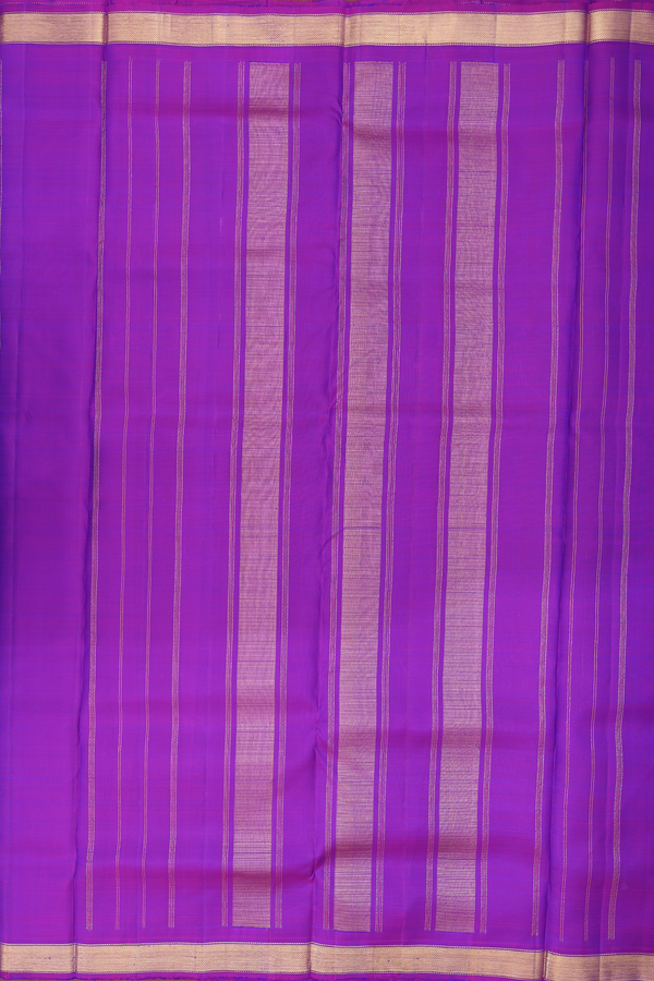 Nine Yards Silk Saree In Royal Blue With Contrast Border