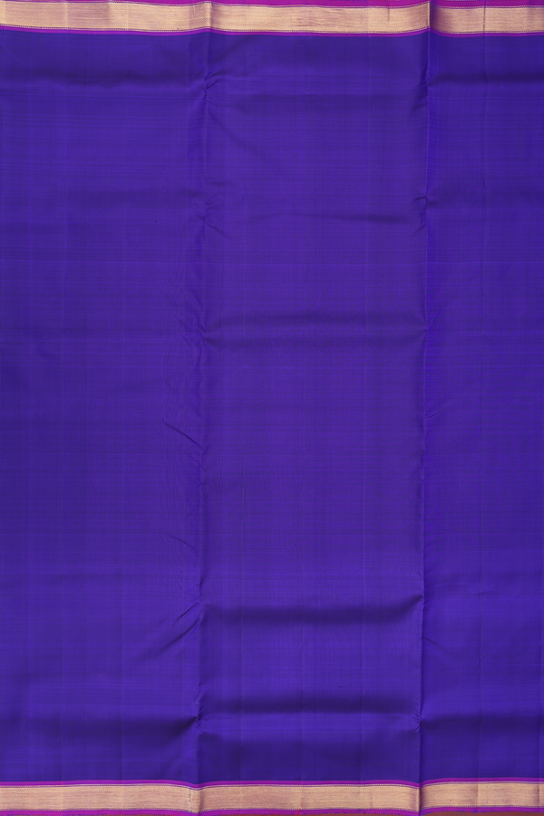 Nine Yards Silk Saree In Royal Blue With Contrast Border