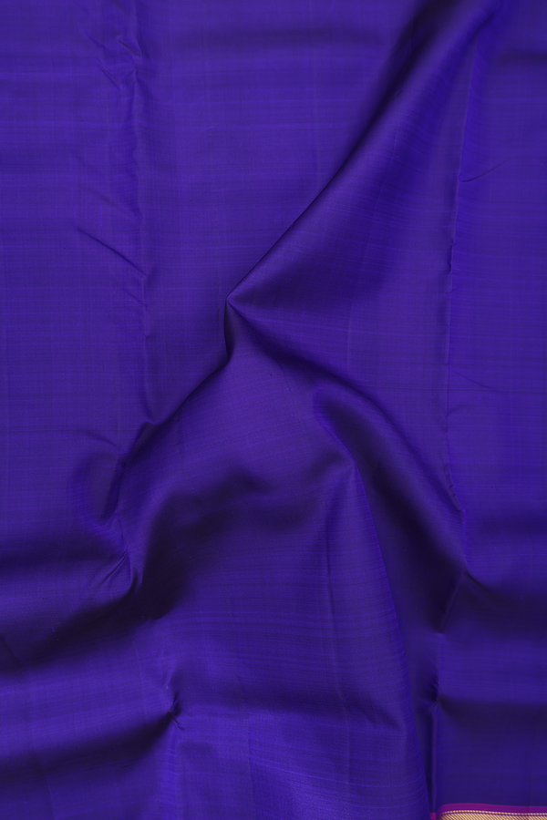 Nine Yards Silk Saree In Royal Blue With Contrast Border