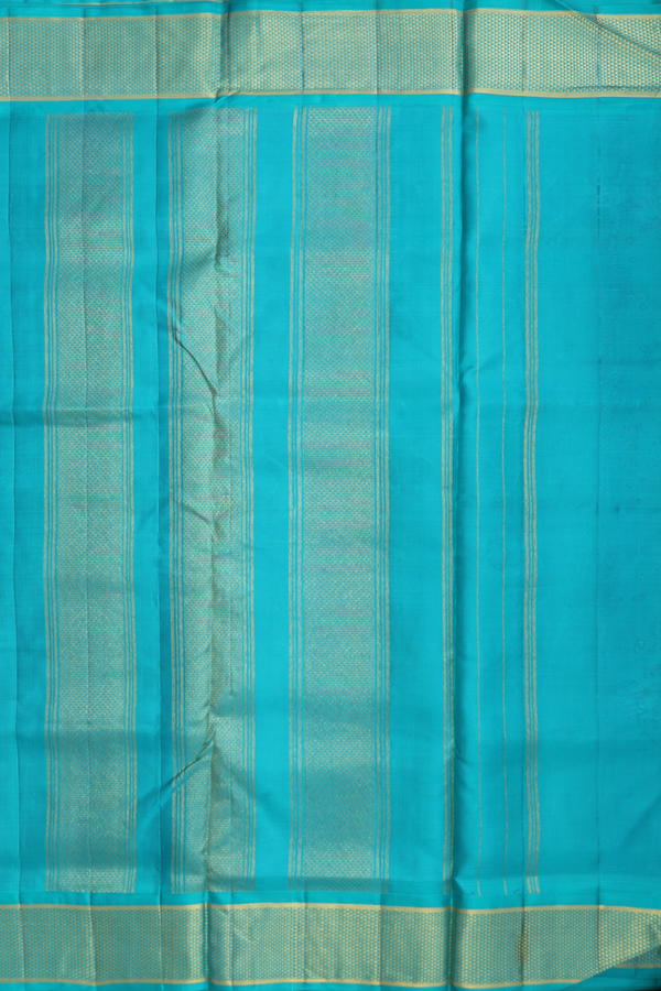 Nine Yards Silk Saree In Royal Blue With Contrast Zari Border