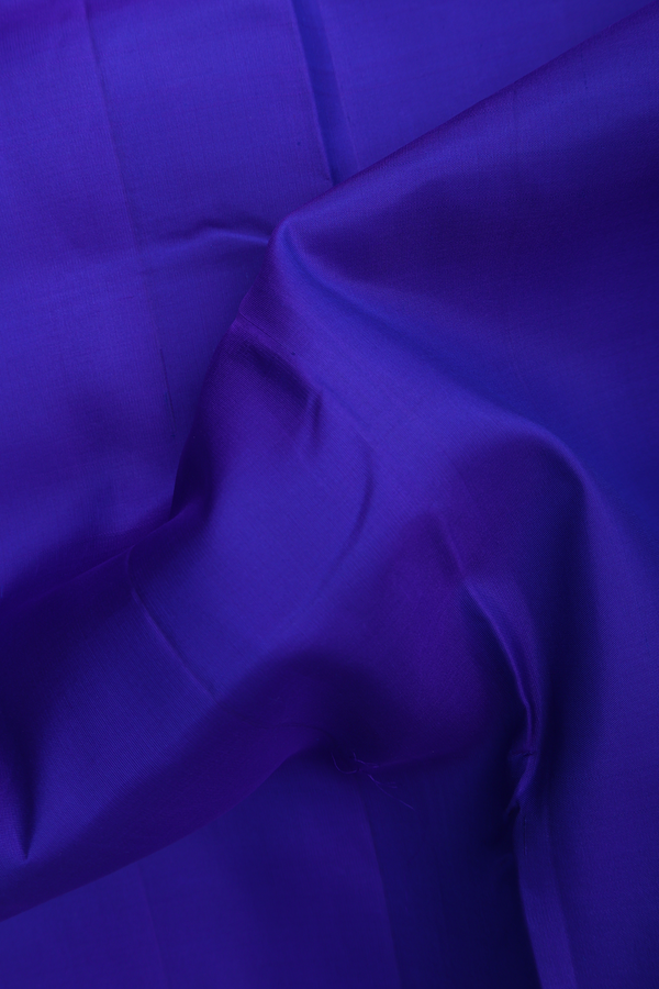 Nine Yards Silk Saree In Royal Blue With Contrast Zari Border