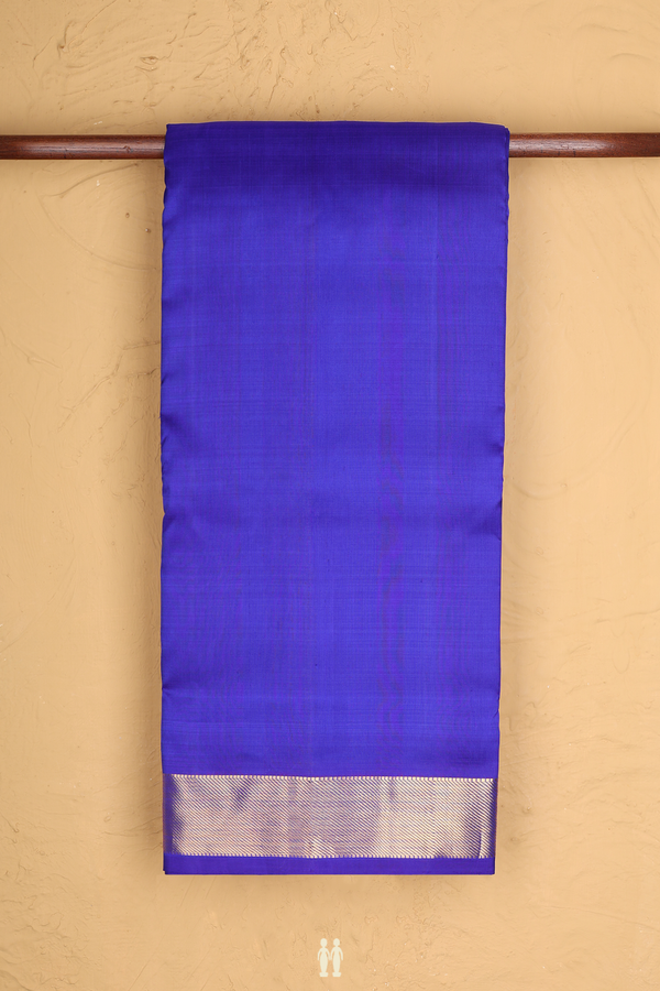 Nine Yards Silk Saree In Royal Blue With Twill Weave Border