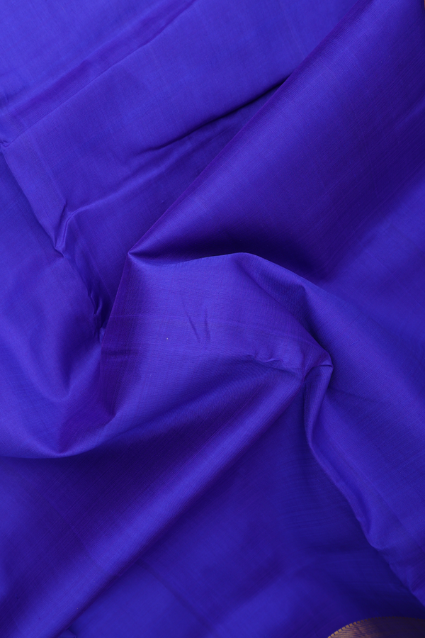 Nine Yards Silk Saree In Royal Blue With Twill Weave Border