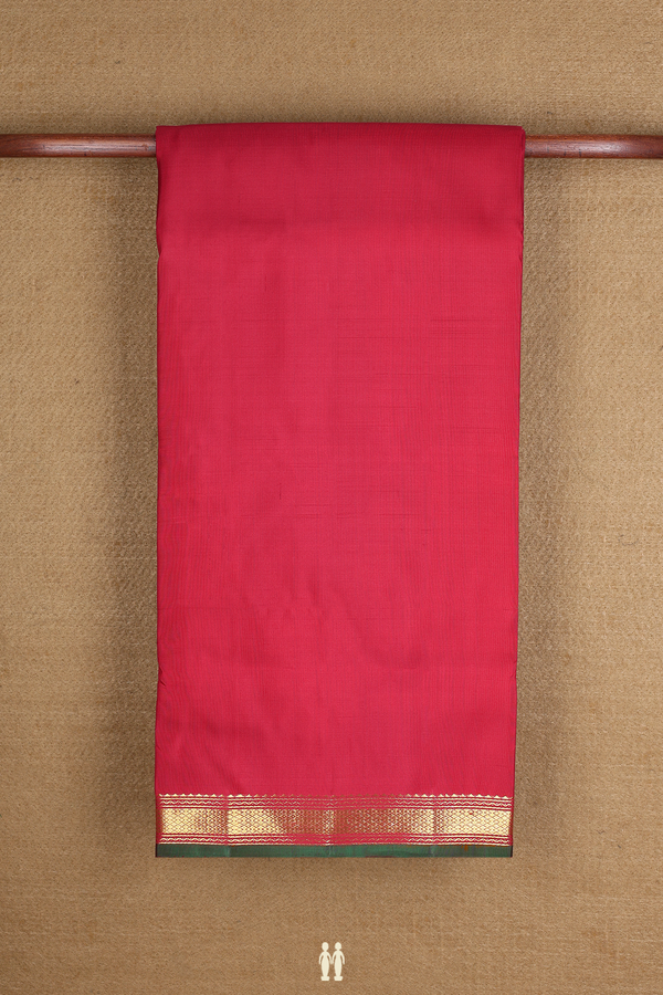 Nine Yards Silk Saree In Ruby Red With Zari Border