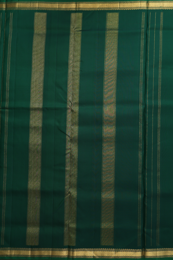 Nine Yards Silk Saree In Ruby Red With Zari Border