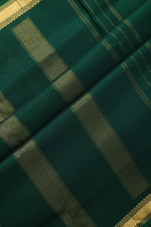 Nine Yards Silk Saree In Ruby Red With Zari Border