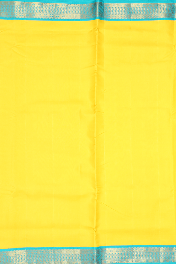 Nine Yards Silk Saree In Yellow With Contrast Border