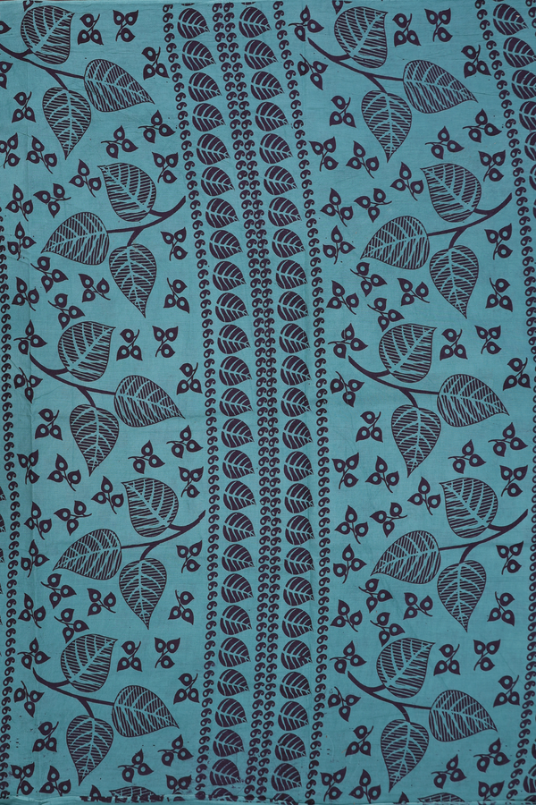 Nine Yards Sungudi Cotton Saree In Blue With Elephant Buttas