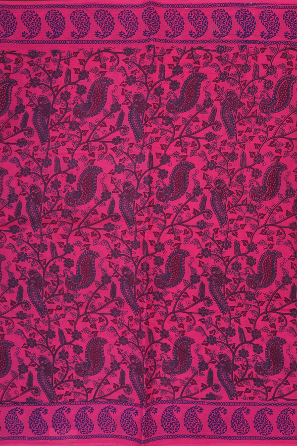 Nine Yards Sungudi Cotton Saree In Pink With Peacock Design