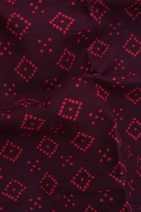 Nine Yards Sungudi Cotton Saree Red With Printed Design