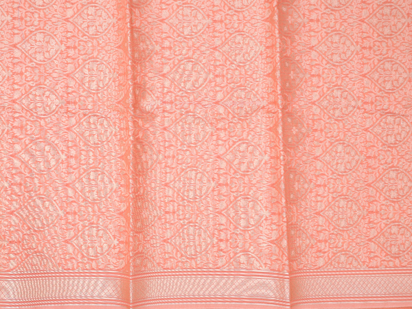 Ogee Design Orange Kota Cotton Unstitched Salwar Material