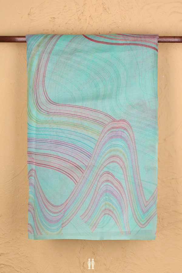 Organza Silk Saree In Mint Green With Allover Design