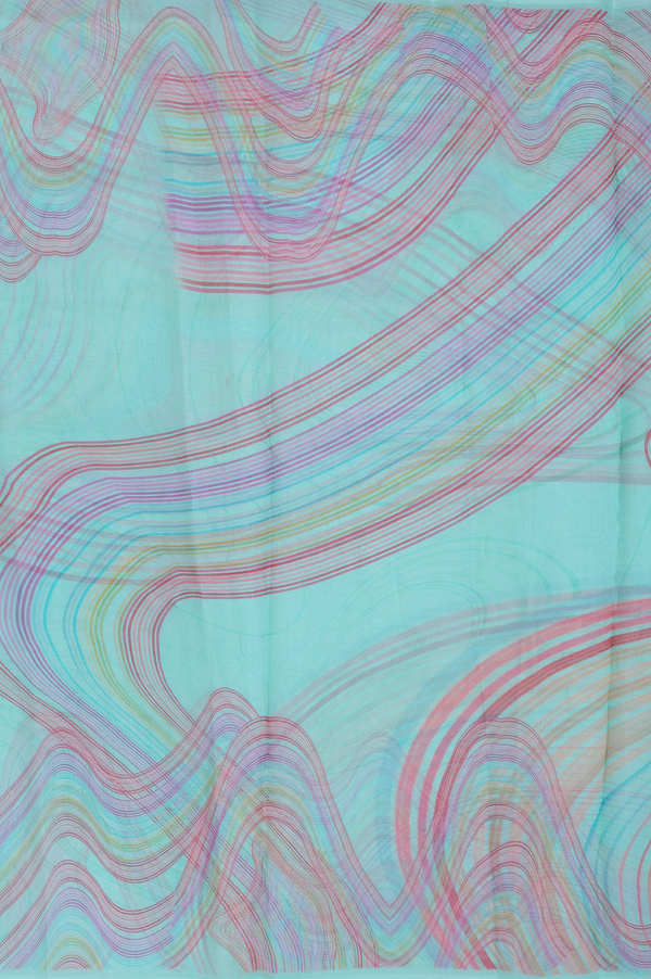 Organza Silk Saree In Mint Green With Allover Design