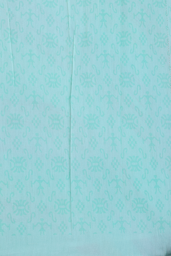 Organza Silk Saree In Mint Green With Allover Design