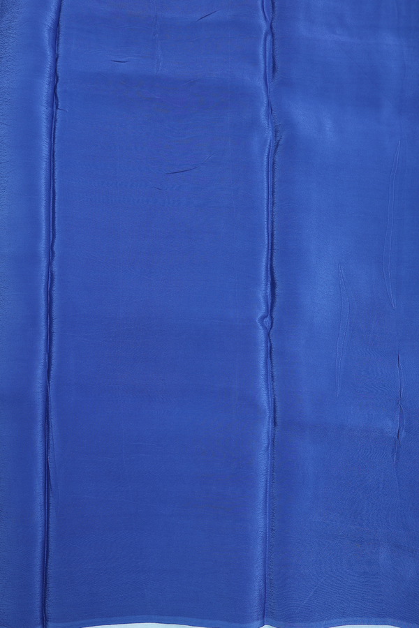 Organza Silk Saree In Pastel Blue With Printed Design