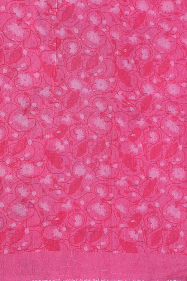 Organza Silk Saree In Pink With Printed Design