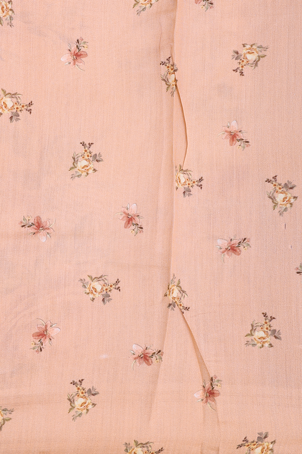 Organza Silk Saree In White With Floral Design