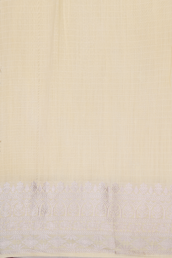 Organza Silk Saree In Yellow With Threadwork Buttas