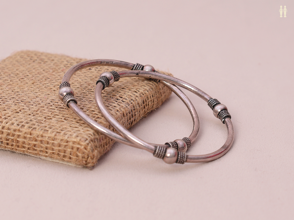 Oxidized Pure Silver Bangles