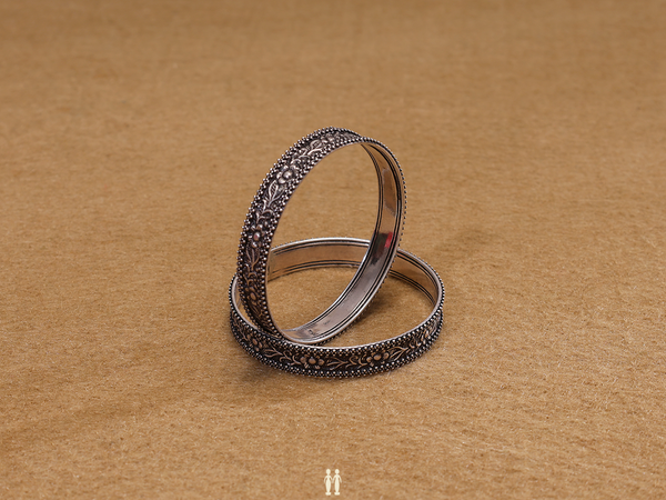 Oxidized Pure Silver Bangles