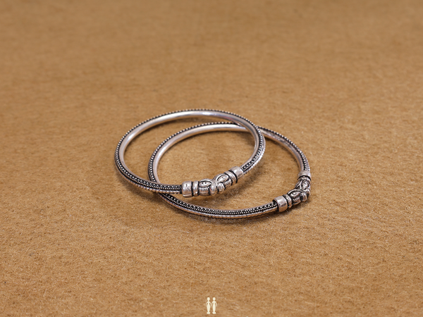 Oxidized Pure Silver Bangles