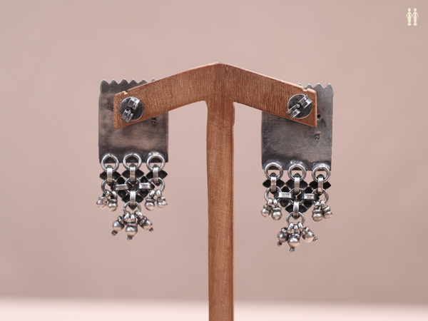 Oxidized Pure Silver Earrings