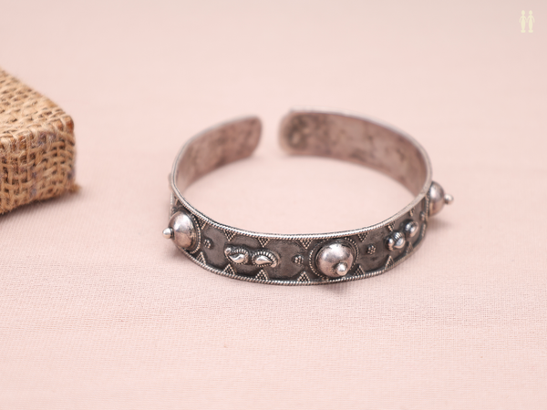 Oxidized Pure Silver Kada