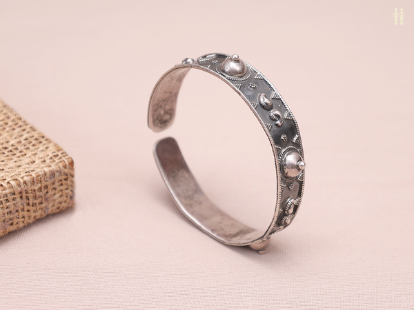 Oxidized Pure Silver Kada