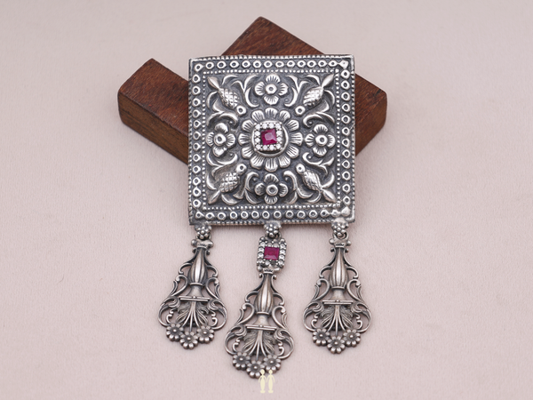 Oxidized Pure Silver Pendant