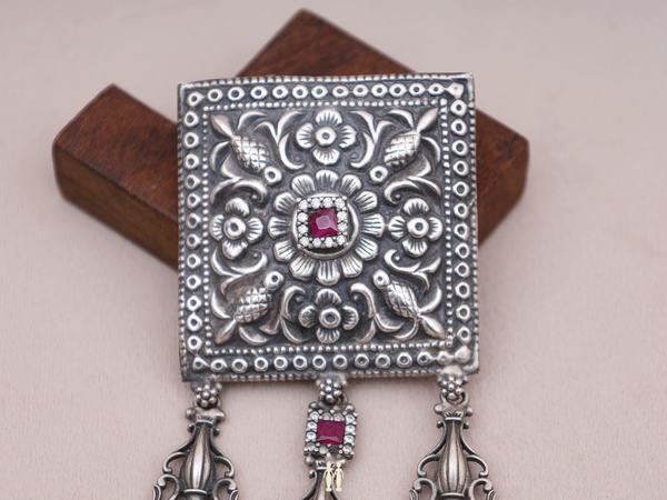 Oxidized Pure Silver Pendant