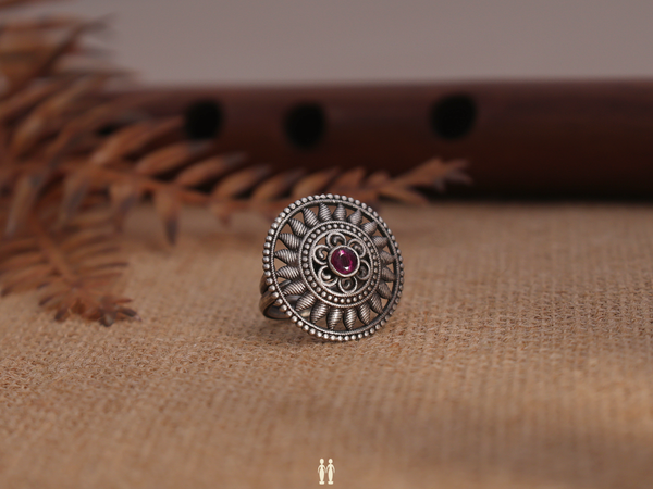 Oxidized Pure Silver Ring