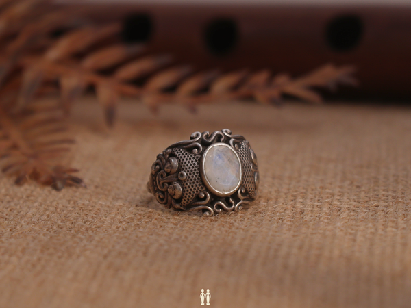 Blue Onix Pure Silver Ring