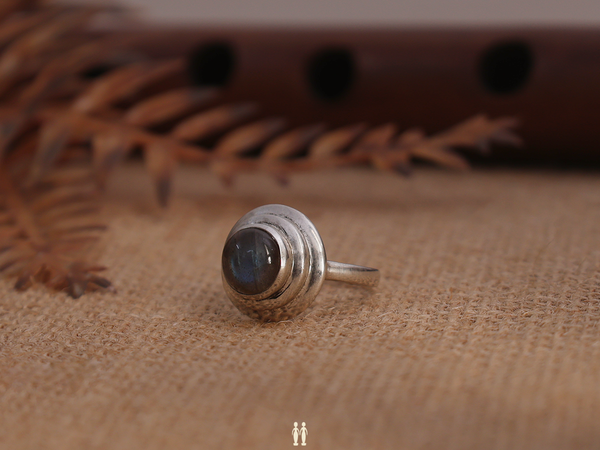 Blue Onix Pure Silver Ring