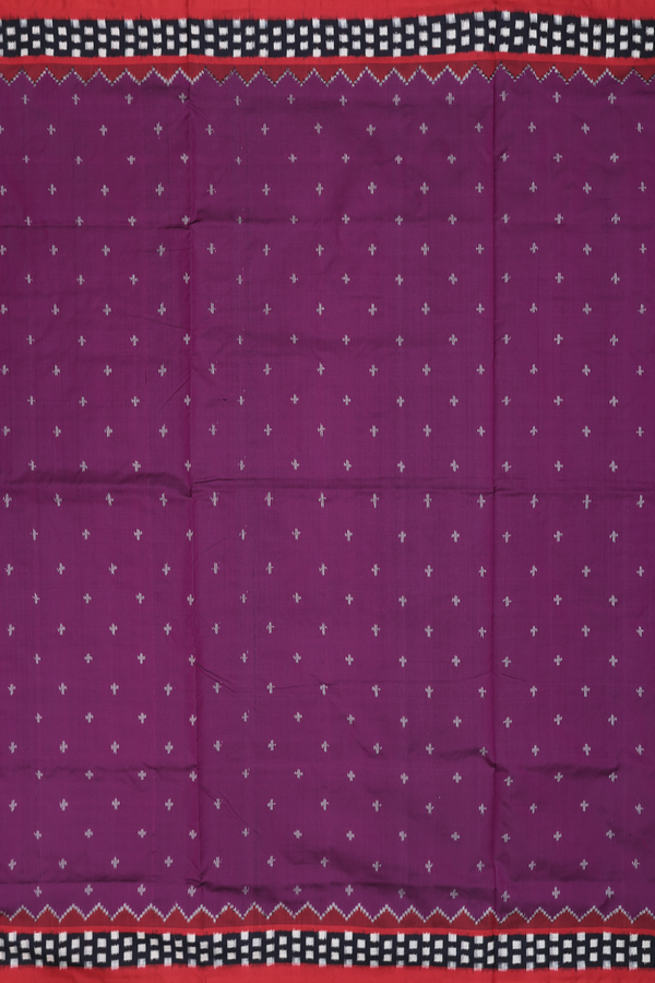 Pochampally Silk Saree In Purple With Ikat Buttis