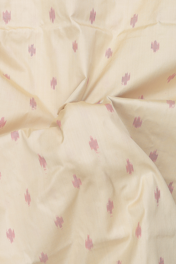 Pochampally Silk Saree In Cream Color With Ikat Buttas