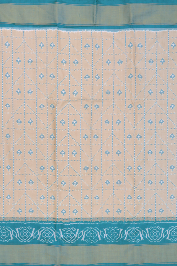 Pochampally Silk Saree In Coffee Cream With Allover Design